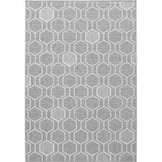 Carpete In & Out Broadway Cinzento Desenho Geometrico com Hexágonos 0.80mx1.50m